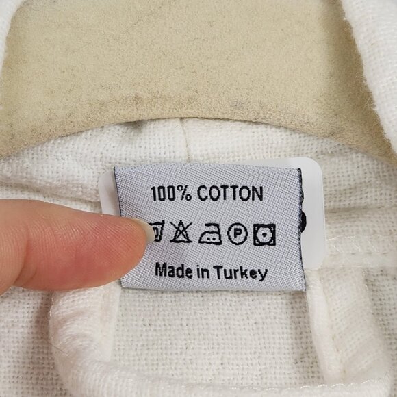 Club Teal Robe Womens One Size Cream Off White Hand Made Palm Tree Resort Kimono - Picture 9 of 11